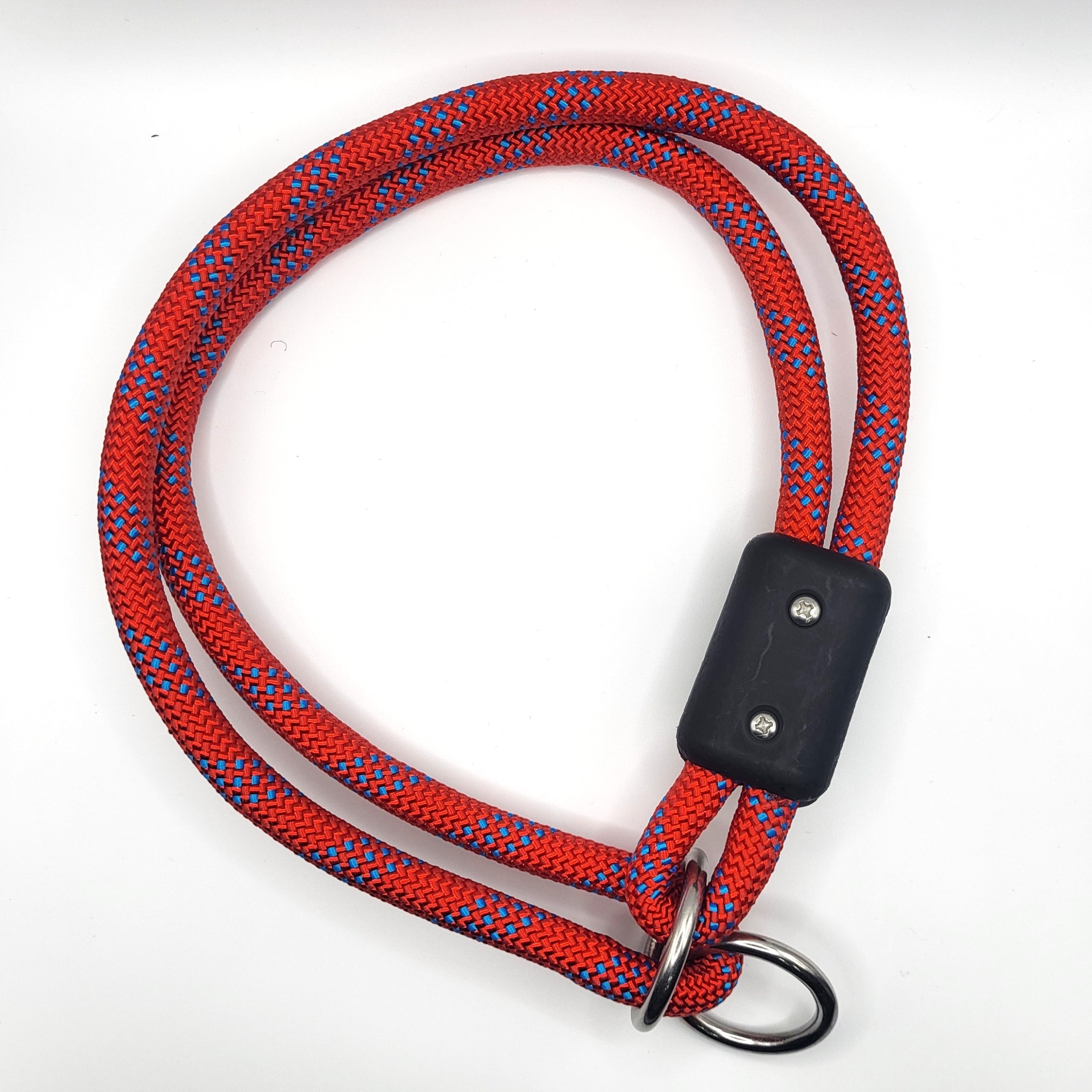 RED - Rope Slip Collar for Dogs – Heavy-Duty Training Collar with Steel Rings, Durable Braided Rope, Adjustable Control