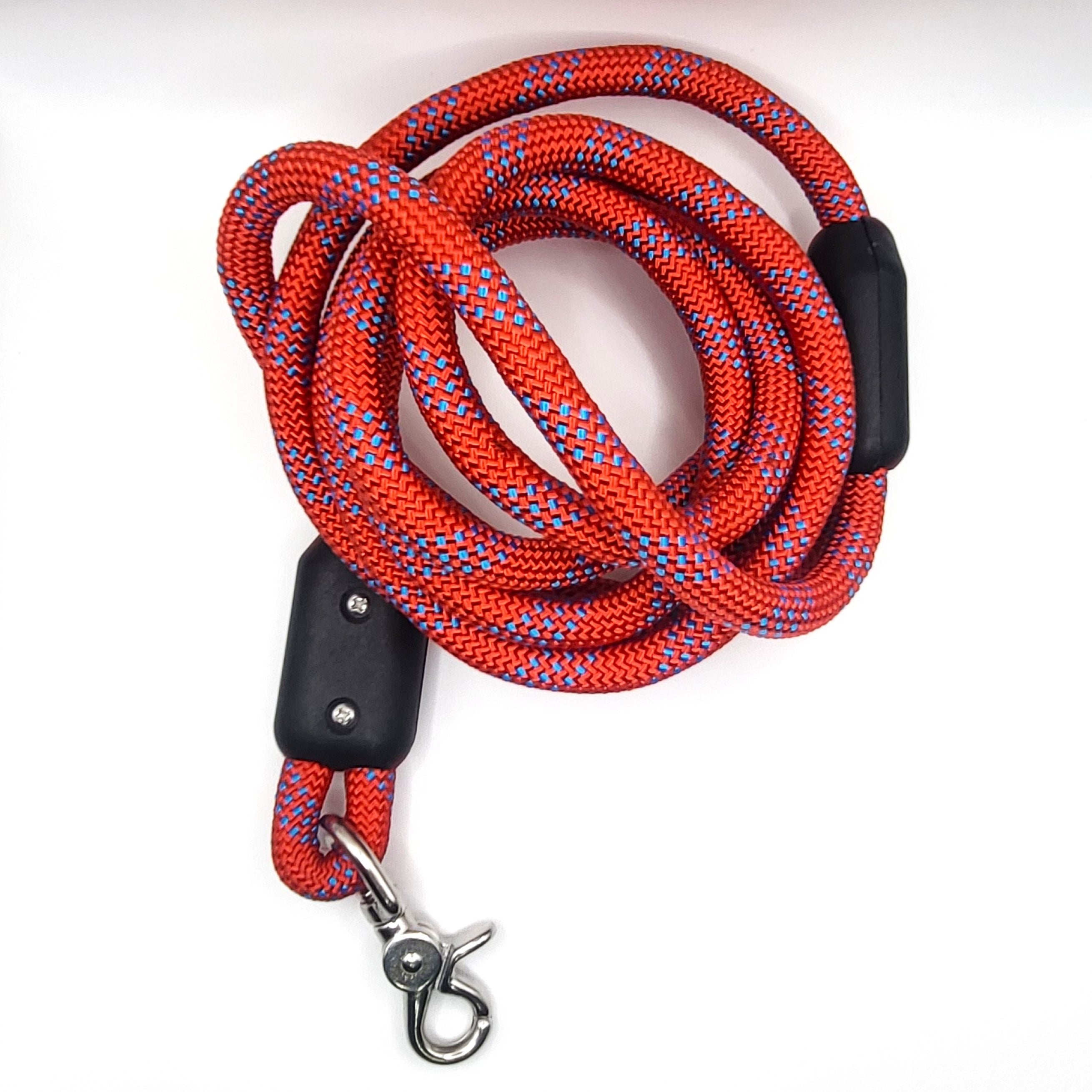 6-Foot RED Adventure Dog Leash – Durable Climbing Rope, Heavy-Duty Crab Claw Clip, Strong Connectors, Handcrafted in CO